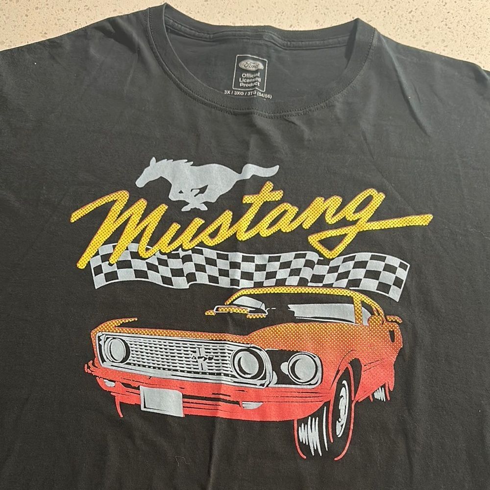 Ford Mustang Black Tee with Red‎ Car Graphic